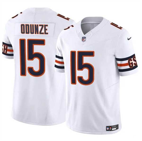 Men & Women & Youth Chicago Bears #15 Rome Odunze White 2024 Draft F.U.S.E. Vapor Stitched Jersey